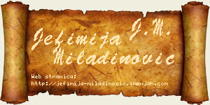 Jefimija Miladinović vizit kartica